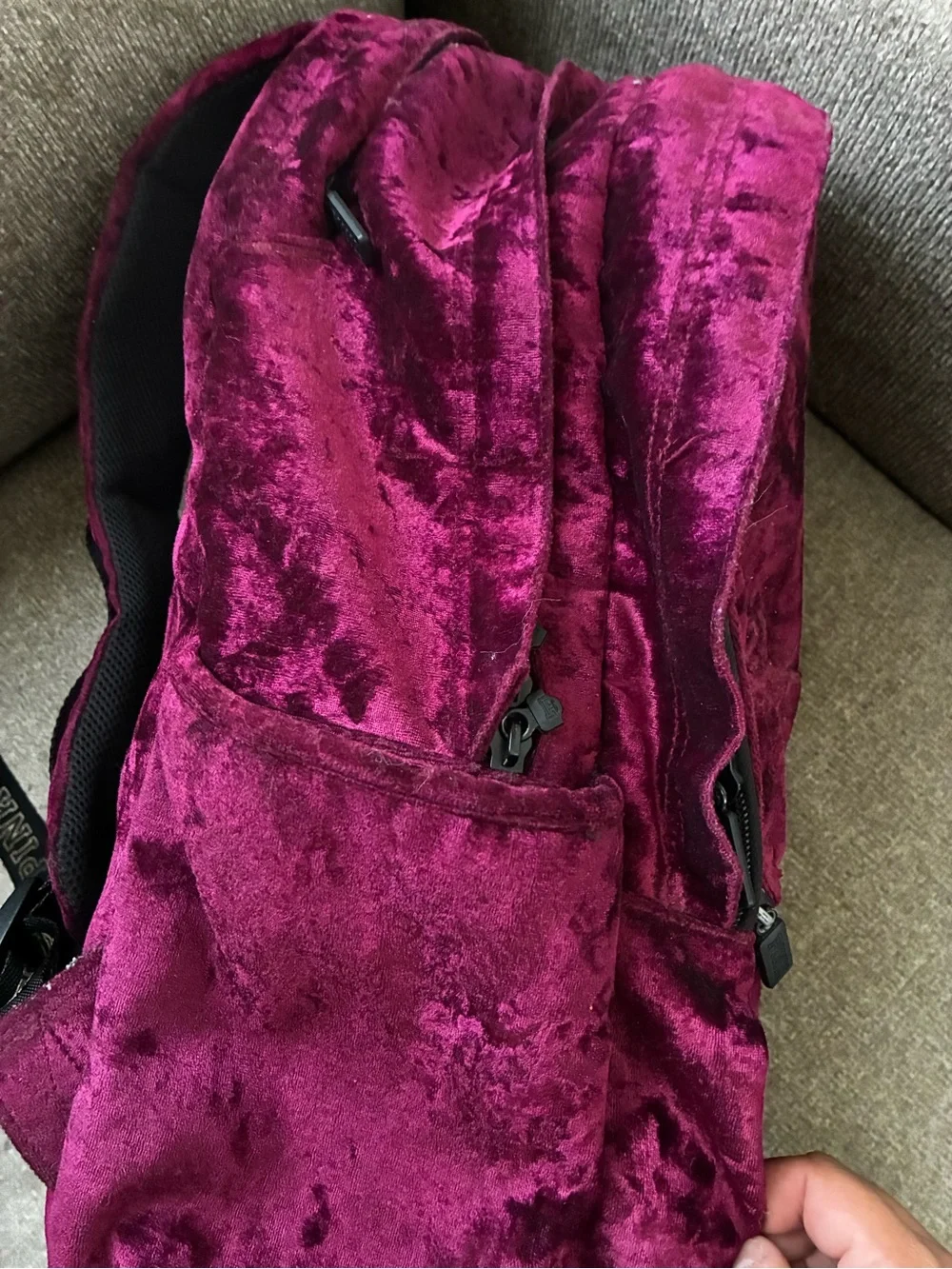 PINK Victoria's Secret Plush Velvet Deep Wine Backpack